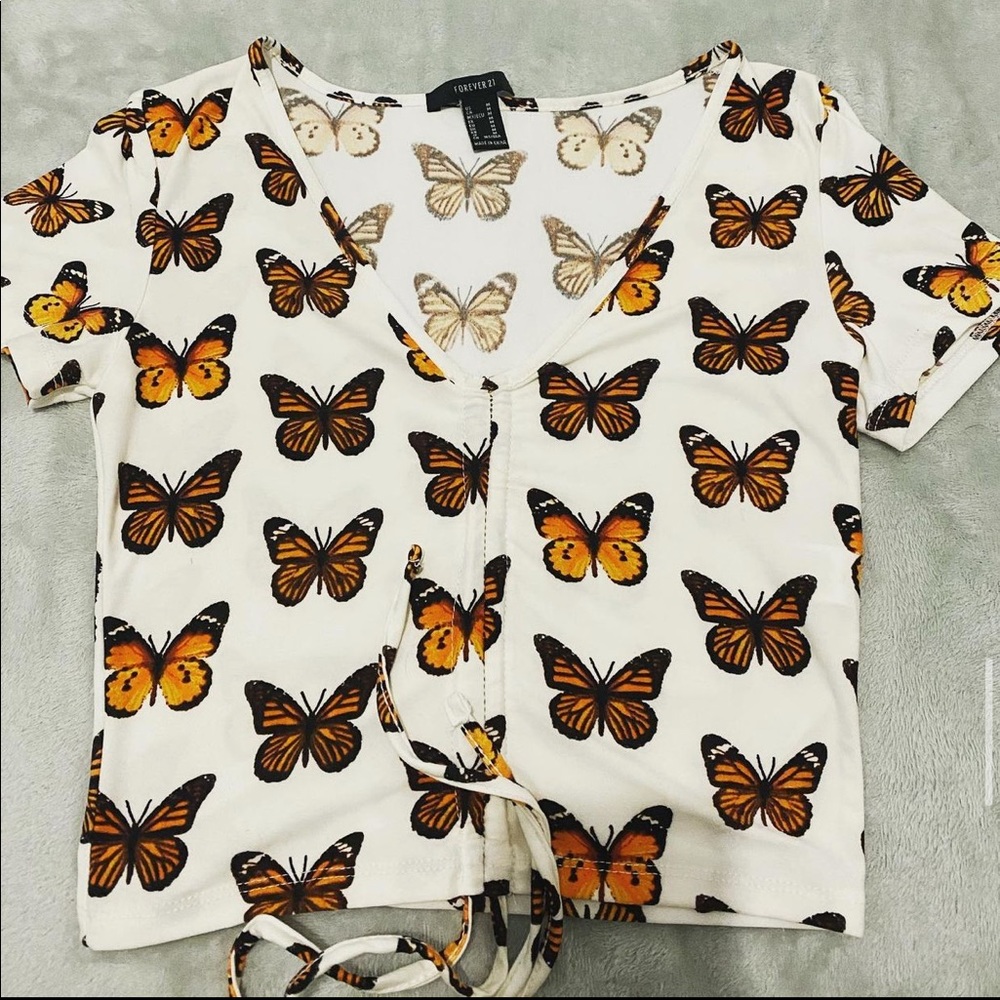 Cute butterfly crop top from forever 21